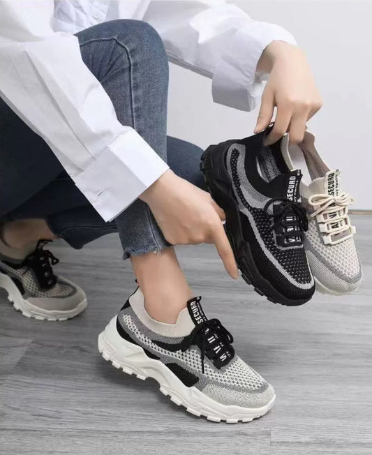 New!! 2024 Cushiony Soft Women's Fashionable Lace Up Sneakers, Casual Comfortable Breathable Sports Running Shoes, Female All-match Round Toe Sneakers for Daily Wear, perfect long hours standing, working shoes. Sports Shoes Girl Walking Shoes