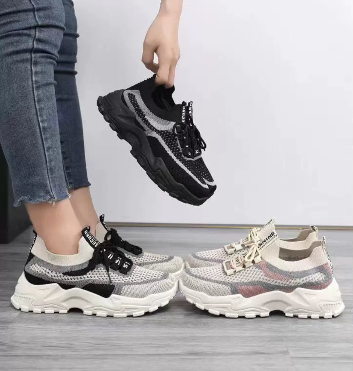 New!! 2024 Cushiony Soft Women's Fashionable Lace Up Sneakers, Casual Comfortable Breathable Sports Running Shoes, Female All-match Round Toe Sneakers for Daily Wear, perfect long hours standing, working shoes. Sports Shoes Girl Walking Shoes